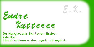 endre kutterer business card